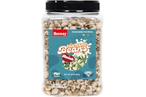 Besway Ranch Flavor Dry Roasted Edamame 20 oz, High Protein Crunchy Snack, Non-GMO, Vegan, Gluten-Free, Transparent Plastic Jar 566 g (20 oz, Ranch)