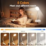 One Fire Clip On Reading Light 3600mAh USB Battery 5 Brightness 5 Colors view 4