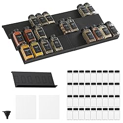 Famhap 6 Pack Spice Drawer Organizer with Labels