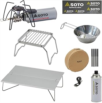 Amazon ソト Soto レギュレーターストーブ Amazon Co Jp 限定 モノトーン ガスボンベ1本 アシストセット フィールドホッパー ステッカー Yamazenオリジナルシングルストーブスタンド シェラカップ付き スタートセット St 630 St 310mt St 3104cs Sbs 16 St 700 Sc