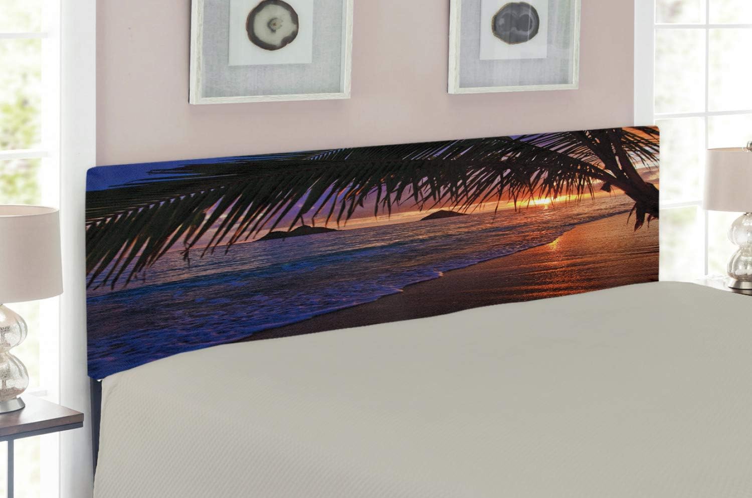 Ambesonne Hawaiian Headboard, Pacific Sunrise at Lanikai