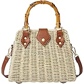 ZIDE Straw Crossbody for Women Woven Summer Beach Handmade Wicker Rattan Bamboo Joint Bag Boho Satchel for summer Holiday
