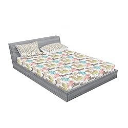 Ambesonne Dogs Fitted Sheet & Pillow Sham