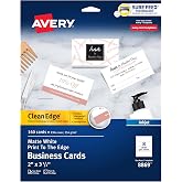 Amazon.com : Avery Clean Edge Printable Business Cards with Sure Feed ...
