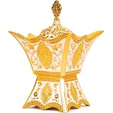 Bakhoor Incense Burner, Charcoal Incense Burner - for Yoga, Spa Aromatherapy, Office & Home Decor, Trophy Shape (Gold)
