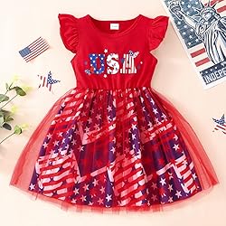 Girls 4th of July Outfit American Flag Dress
