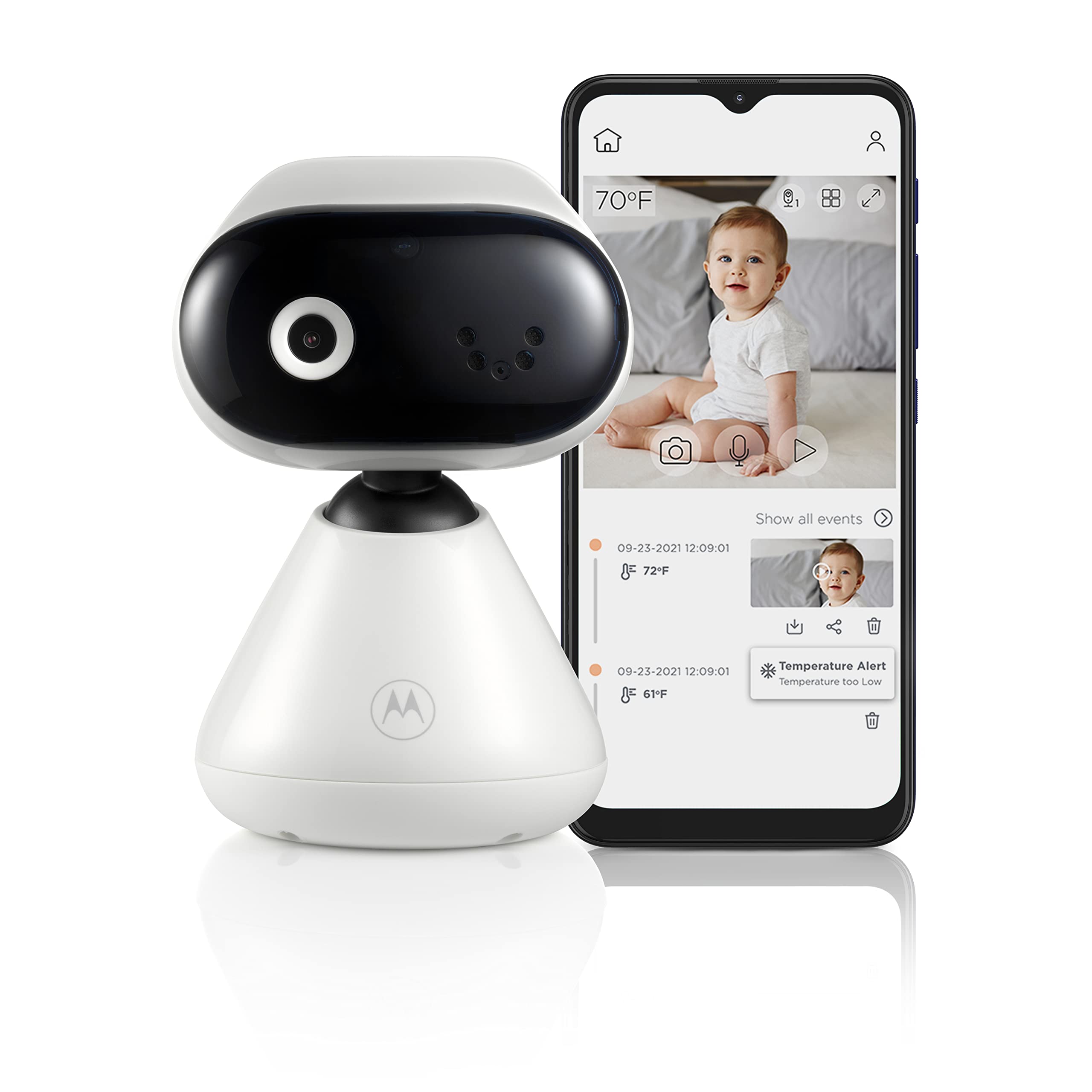 Motorola Nursery PIP1000C HD Wi-Fi Baby Monitor, 24-Hour Monitoring, Digital Streaming, Secure Private Connection Camera