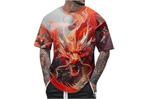 SINZELIMIN Mens Summer Tops Short Sleeves Crewneck Oversized T-Shirt, Novel 3D Graphic Tees Can Have A Striking Visual Impact