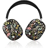 Joyleop for Airpods Max Case - Durable Hard for AirPods Max Covers, Elegant Headphones Case with Unique Design, Pretty Essential Accessories for Headphones, Black Retro Florals