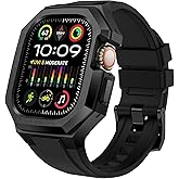 Luxury Metal Case with Band for 49mm Apple Watch Ultra 3 2 1 Stainless Steel Protective Bumper Case Cover with Silicone Strap Band for iWatch 49mm Ultra 3 2 1 Apple watch Mod Kit