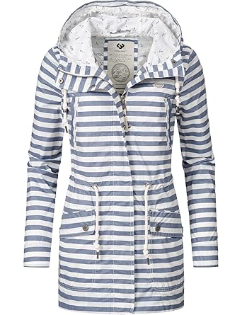 Ragwear Damen Übergangsjacke Kapuzenjacke Barunka Stripes 1 Farben XS-XXL