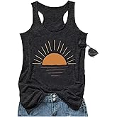 Vintage Mandala Graphic Tank Tops for Women Summer Beach Graphic Loose Tanks Vest USA Flag Vacation Racerback Tank Cami