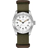 Hamilton Khaki Field Expedition Automatic Men's Watch, 37mm Case | Swiss Made, White Dial Analog Watch, WR 100m, Sapphire Crystal, 3-Hand Movement, Textile Strap, Stainless Steel Case