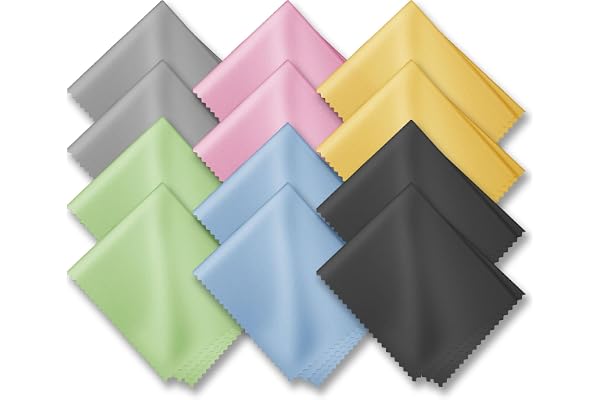 Glasses Cleaning Cloths(12 pcs),Premium Eyeglass Cleaner Cloth, Lens Wipes Cloth for Cleaning Eyeglasses, Cell Phones, Screen