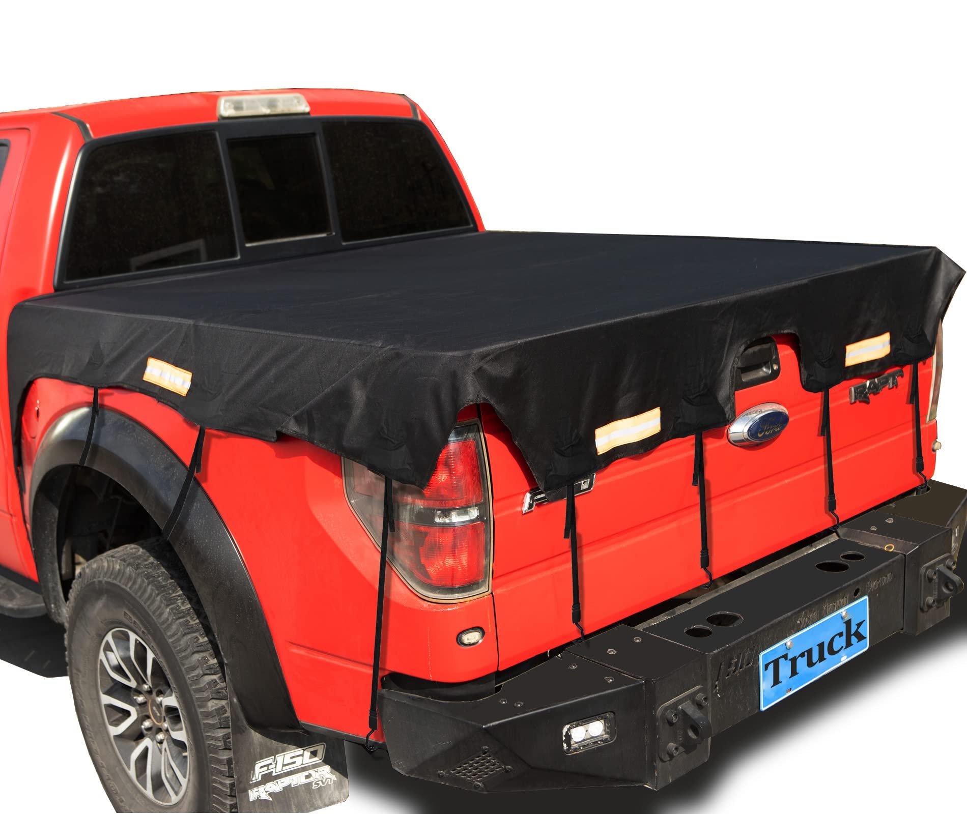 Photo 1 of Coverify Upgraded Truck Bed Cover Standard Bed (6.5? Box) for Ford Series GMC Silverado/Sierra Ram Tundra, Truck Bed Tarp Cover with Bungee Belts, Black 600D Waterproof Oxford Cargo Tarp Cover