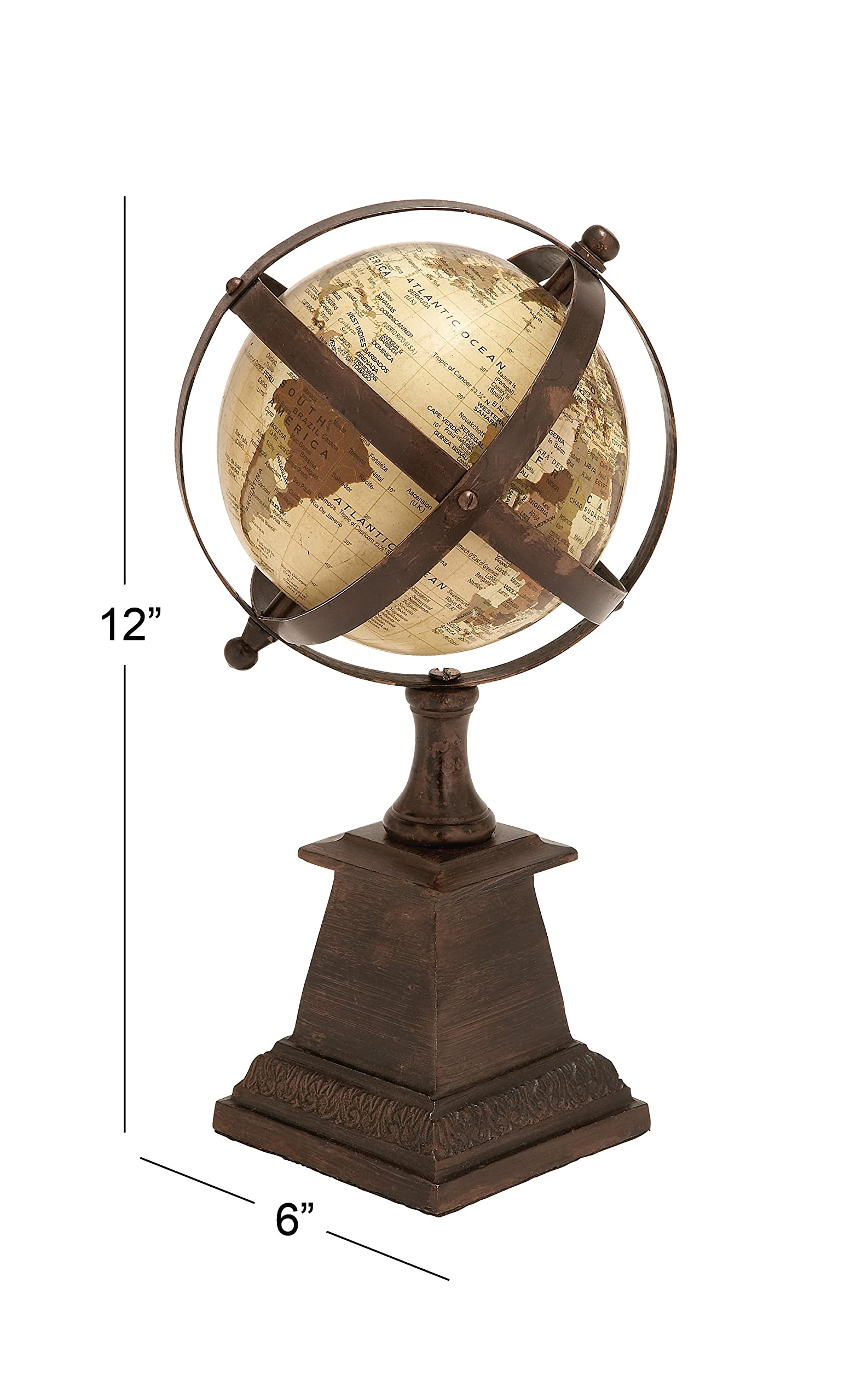 Deco 79 Aluminum Metal Globe, 7