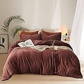 Wellboo Dark Rust Comforter Sets Queen Solid Brick Red Bedding Comforters Women Plain Blackish Red Warm Quilts Modern Pure Fired Red Blanket All Brown Red Comforters Vintage Dark Fuchsia Bed