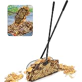 CAROD All-Metal Leaf Grabber Rake, 35.6" Long Handle, No Bending Over | 3.57 lb lightweight, 15.7" wide head, picks up leaves grass twigs weeds, easy assembly, for seniors