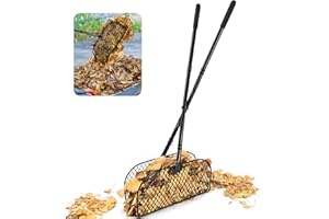 CAROD Leaf Grabber Rake with Long Handle, Lightweight Metal Leaves Rakes, Leaf Collector for Gardening, Leaf and Grass Picker Upper, Efficient and Labor-Saving Yard Rake Leaf Grabber No Bending Over