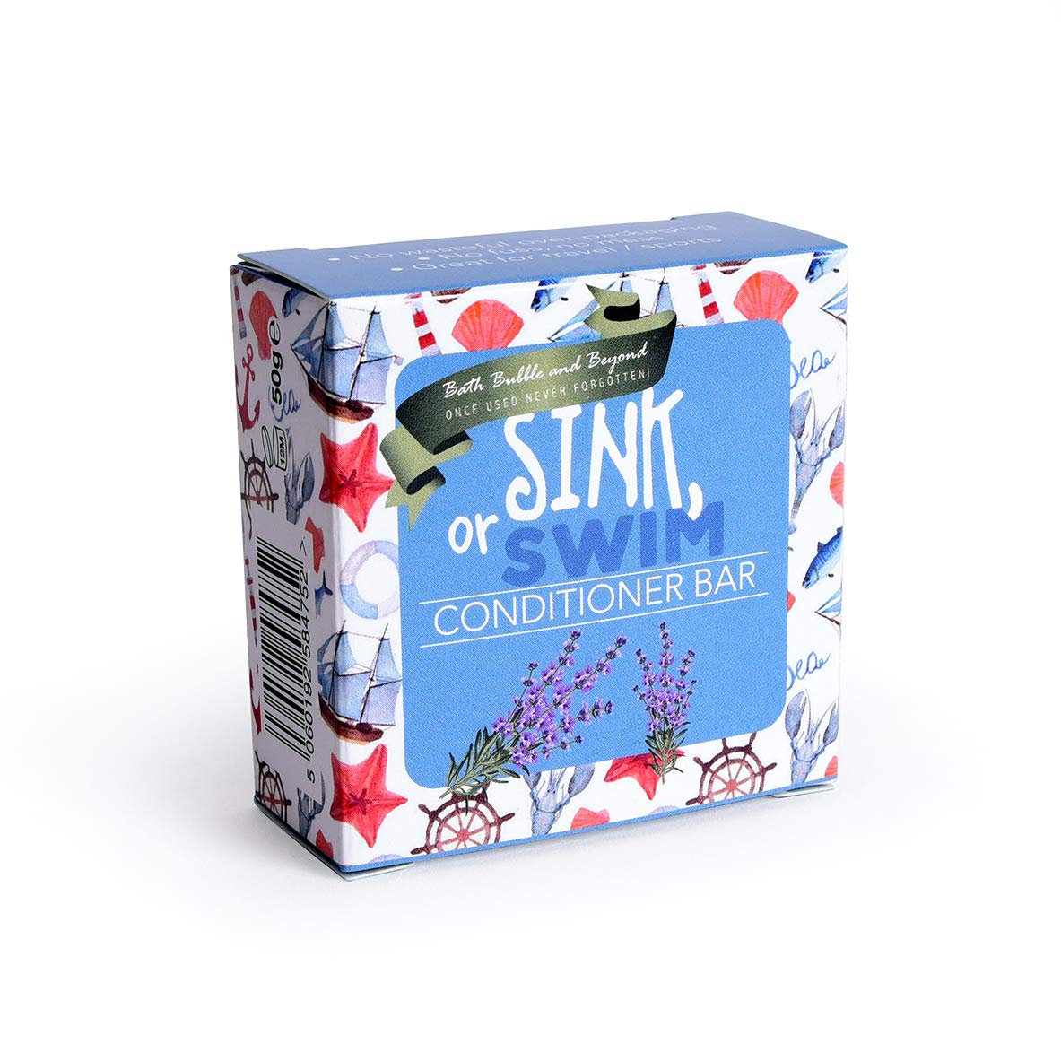 Sink Or Swim - Conditioner Bar Lavender Sports Swimming Hair Bath Bubble & Beyond Gift Boxed 50G