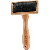 Artero Romeo Protected Pin Slicker Brush for Dogs and Cats, Size S | Special Finish on Each Tip, Air Cushion Pad, Bamboo Handle, Gentle on Sensitive Skin, Nature Collection