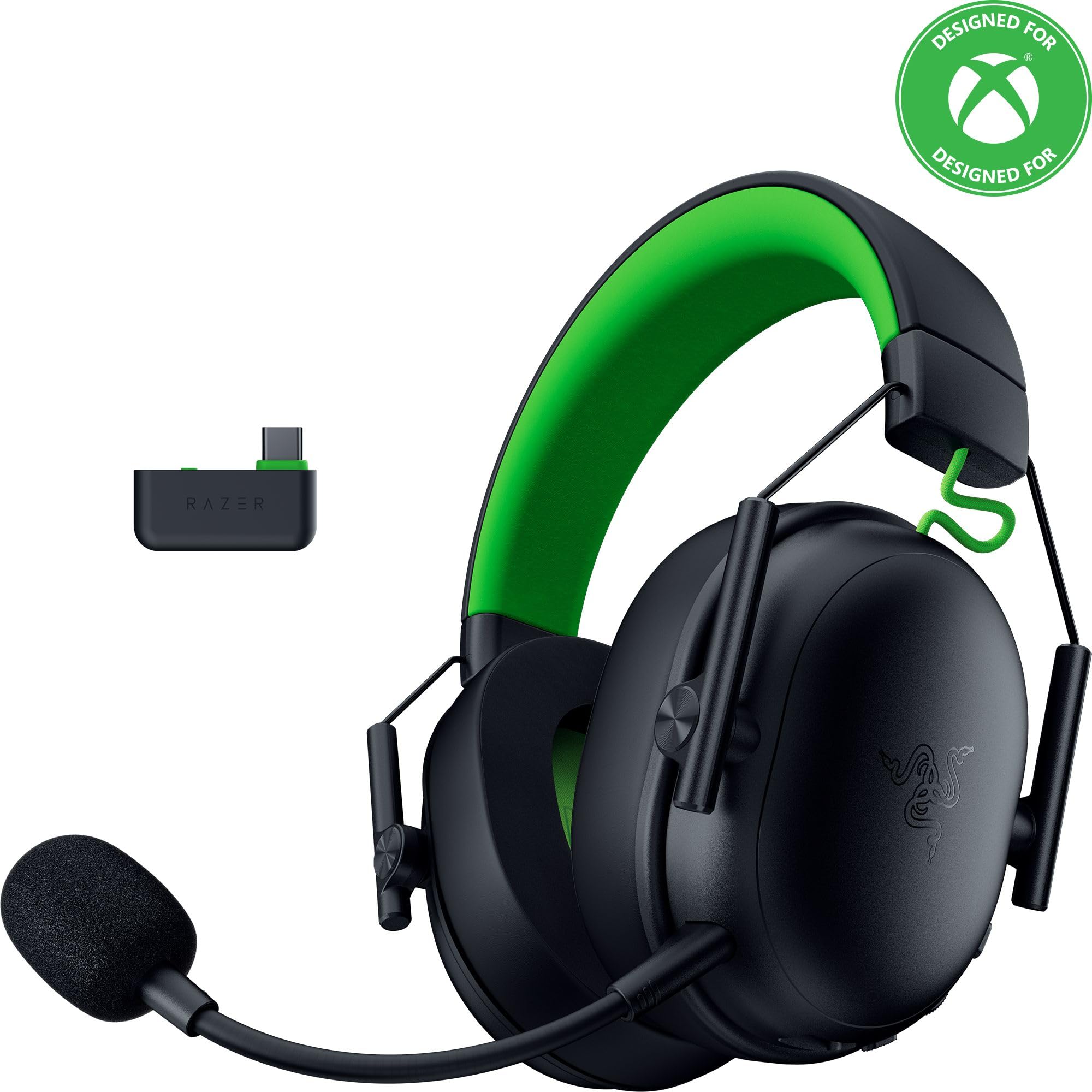Photo 1 of Razer BlackShark V3 X HyperSpeed Wireless Gaming Headset for Xbox: 50mm Drivers - Cardioid Mic - 2.4 GHz, Bluetooth, USB - Works with PC, Mac, PS5, Nintendo Switch - Long Battery Life - Black