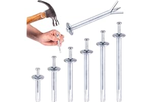 Swpeet 50Pcs Silver M6 x 50mm Alloy Steel Concrete Anchors, Drive Expansion Nail, Hammer Drive Nail Set, 1/4" Diameter, Appro