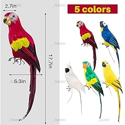 AUEAR, 17.7 Inch Red Lifelike Artificial Birds