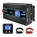 CAPTOK 1500W Pure Sine Wave Inverter DC 12V AC 120V
