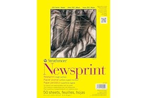 Strathmore 307809 32-Pound 50-Sheet Strathmore Rough Newsprint Paper Pad, 9 by 12-Inch