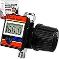 LE LEMATEC Digital Air Pressure Regulator, 1/4-Inch NPT Diaphragm Airflow Valve Up to 160 PSI Digital Gauge for HVLP Spray Paint Gun, Sand Blaster & Other Pneumatic Tools (DAR02B)