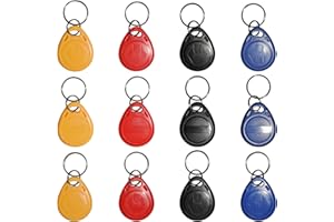 XIXEI 12 pcs Writable 125kHz RFID Keyfob Proximityfor ID HID and AWID Card Token Tag Rewritable T5577/CET5577 Universal Blank Tags