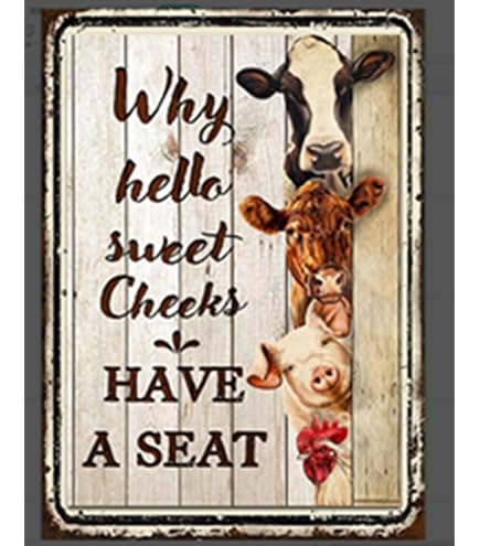 thumbnail image 2 of ASPORIC Funny Metal Sign Highland Cow 3D Are You Pooping Vintage Wall Art Decoration Living Home 2 of 14