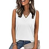 Zeagoo Tank Top for Women V Neck Loose Fit Sleeveless Summer Tops Business Casual Outfits Dressy Blouses Shirts