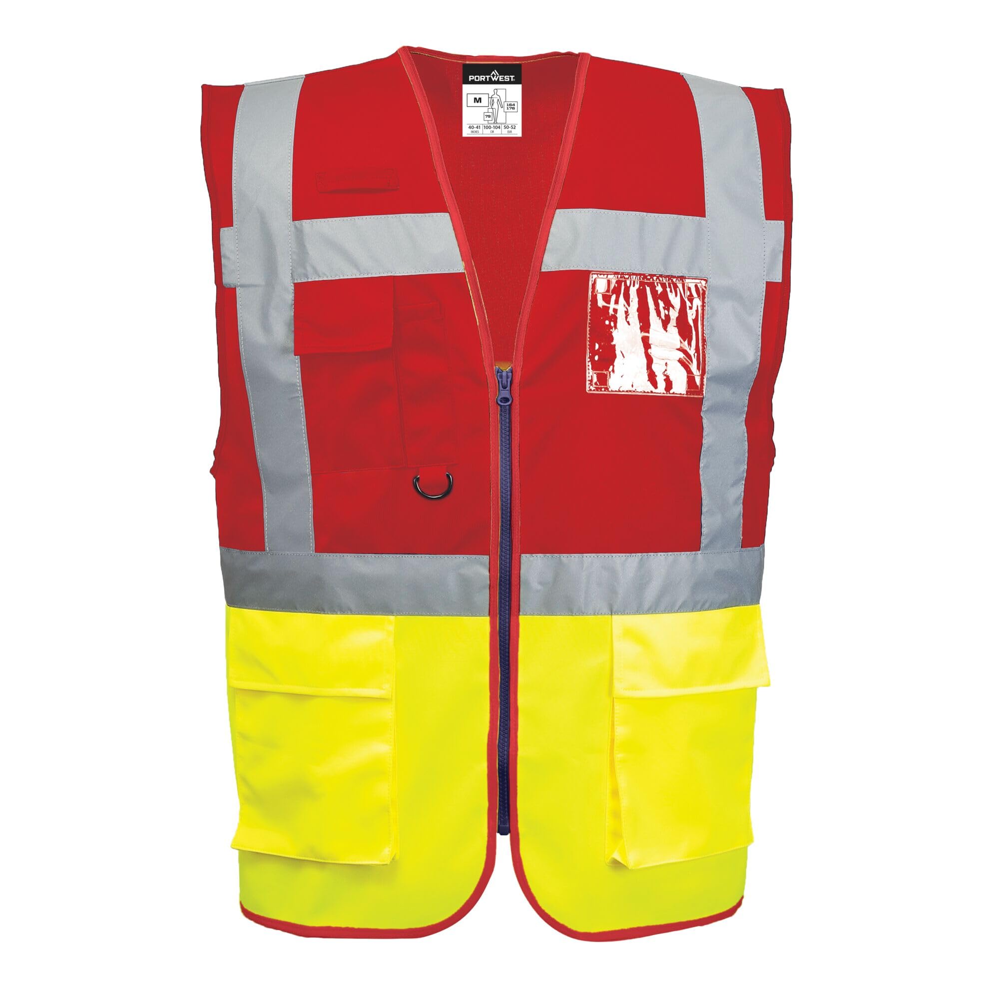 Portwest Paris Executive Vest, Size: XXXL, Colour: Yellow/Red, C276YREXXXL