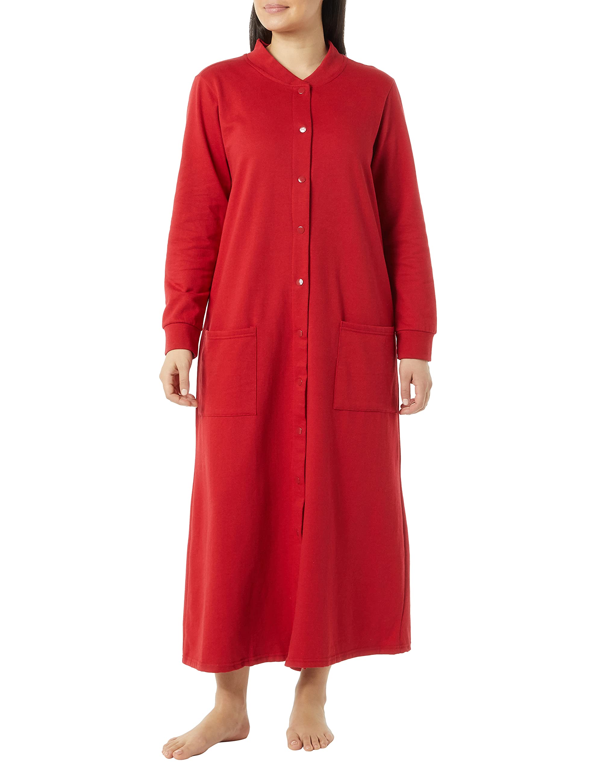 Buy AmeriMark Women’s Fleece Snap Front Long Bath Robe w/ Patch Pockets
