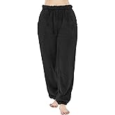 PJGGZ Womens Fleece Pajama Pants, Winter Warm Fuzzy Lounge Bottoms Long Soft Plush Fluffy Pj Pants with Pockets