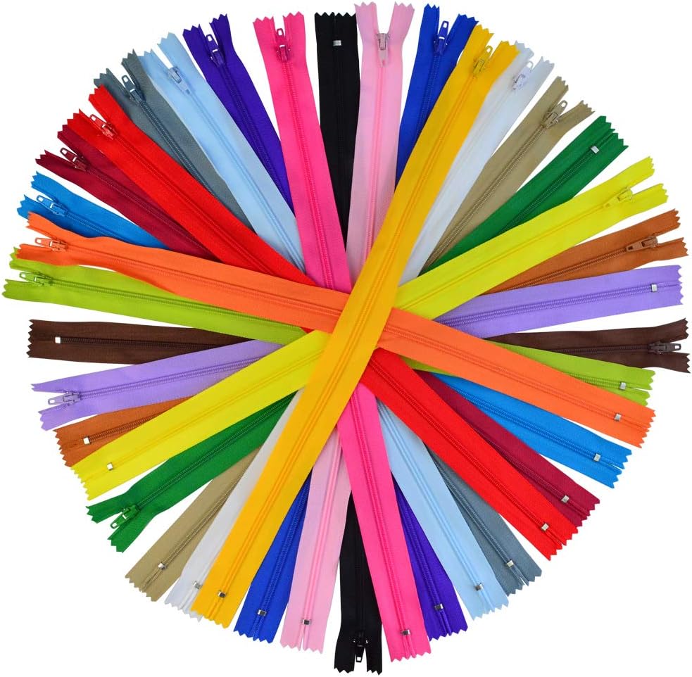 80 Pieces Nylon Coil Zippers, Bantoye 16 Inches Colorful Sewing Zippers Supplies for Tailor Sewing Crafts, 20 Assorted Colors