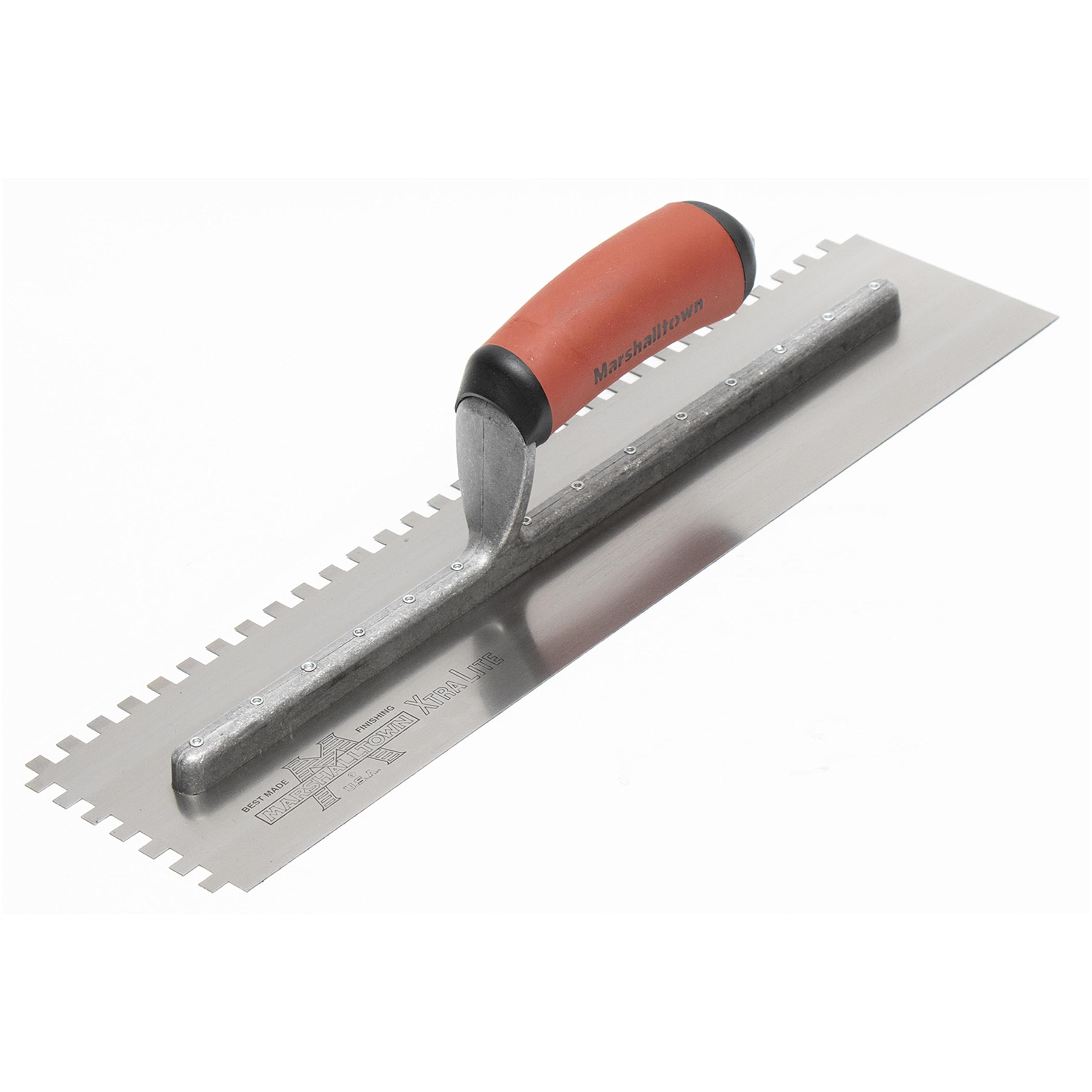 Marshalltown 1/4 x 1/4 x 1/4 Two-Sided Square Notched Trowel, USA Made 16x4 Inch Riveted Tiling Trowel, 710SD