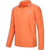 K-Swiss Men's Long Sleeve Polo Shirts - Golf Tennis Dry Fit Performance Moisture Wicking Casual Collared