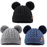 PESAAT Warm Toddler Girl Beanie Knit Winter Hats for Kids Twist Baby Boys Girls Hat 1-4 Years