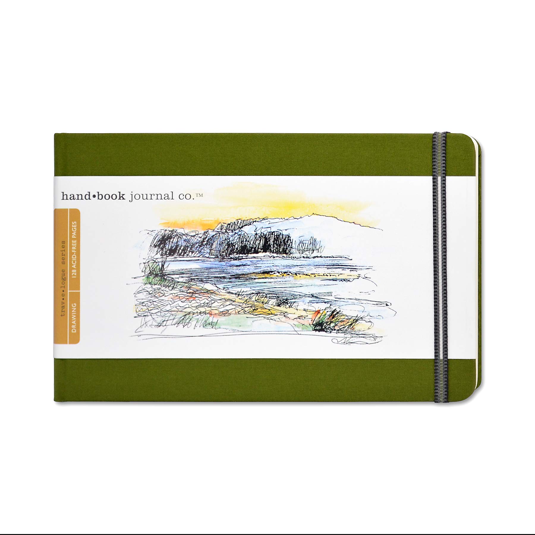 Speedball Drawing Journal Book 5.5 x 8.25" Landscape Cadmium Green, Art Sketch Paper For Pen, Ink, Pencil, Markers, For Adult, Kid