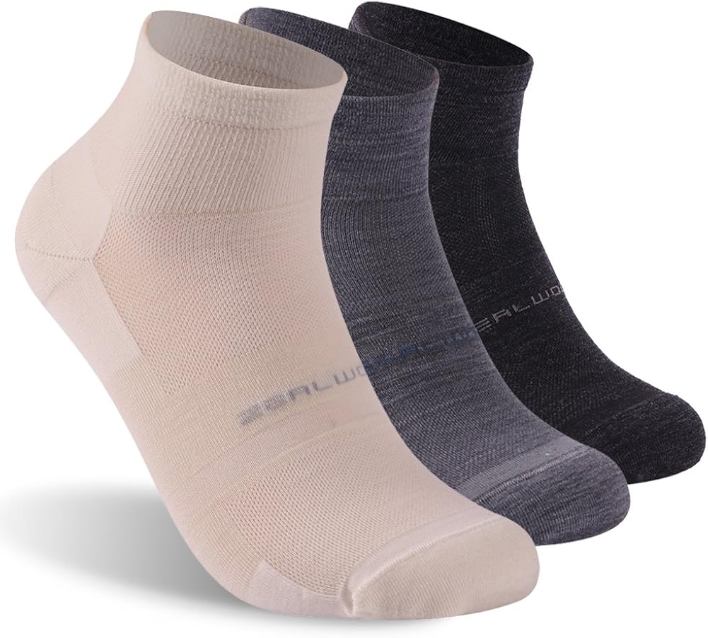 No Show Athletic Socks, ZEALWOOD Unisex Merino Wool Ultra