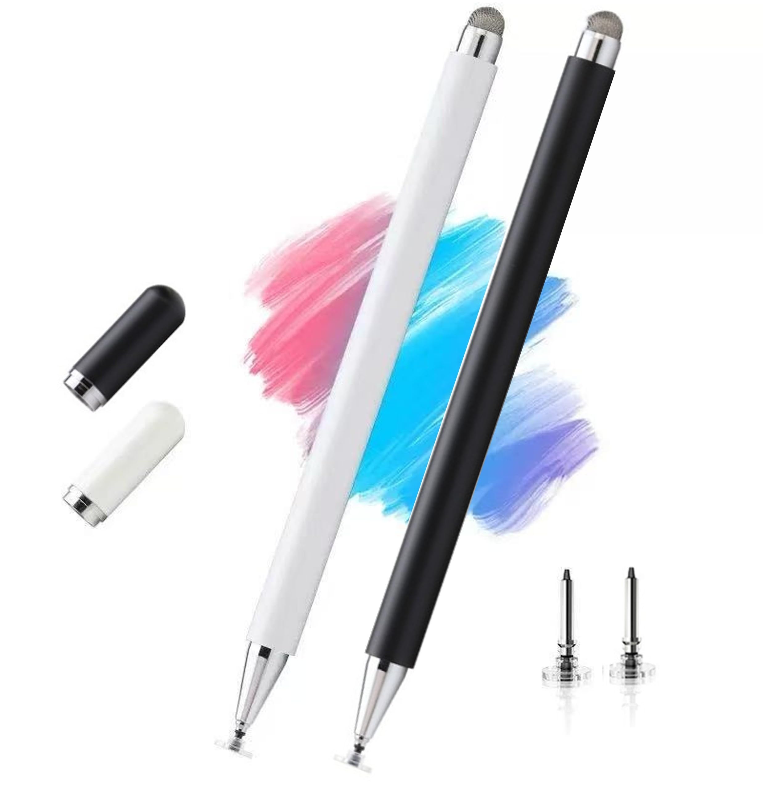 Stylus Pen for Samsung Galaxy Tab A11+/A11/A9+/A9/A8+/A8 Universal Android Pen Compatible with iOS/Microsoft/Android Tablet and Phones All Touch Devices (White+Black)