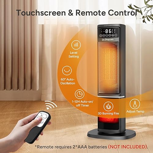 Remote Control Portable Heater With Thermostat And Timer 24