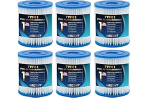 Hrozny Type I Pool Filter Cartridge,Pool Filter Cartridge Size 1 for 58093,for Summer Waves 300/330 Gal/h Filter Pumps(6 Pack)