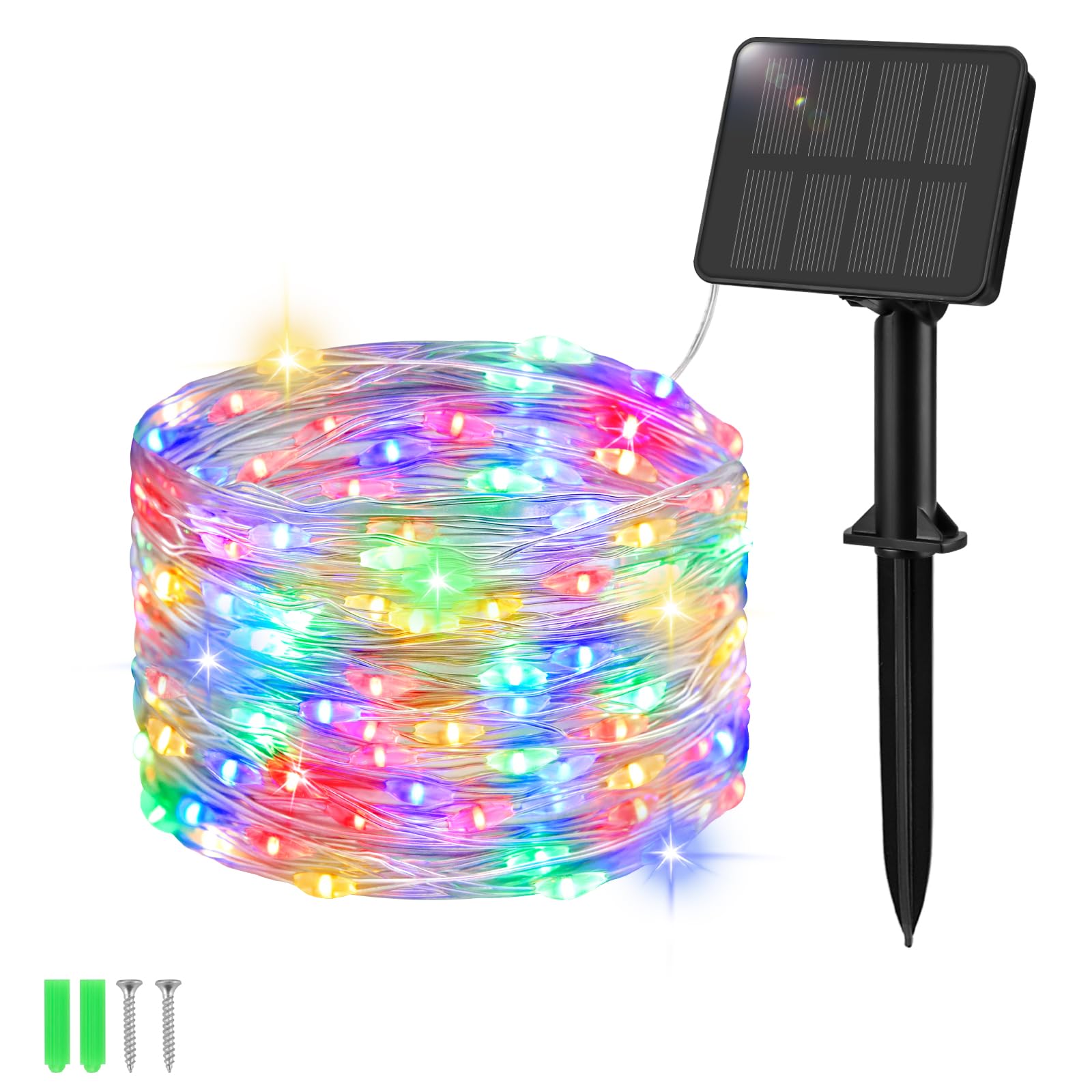 Etopgo Solar String Lights Outdoor Garden, 5M 50LED Solar Powered Fairy Lights Waterproof,8 Modes Copper Wire Solar Decoration Lights for Tree,Patio, Garden,Yard,Home,Wedding,Party