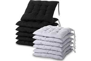 Geetery 12 Pcs Floor Pillows for Classroom Bulk Square Seating Cushions for Floor Chair School Kindergarten Reading Corner, 15.7'' Large Thick Meditation Cushions Yoga Nursery Daycare (Black Grey)