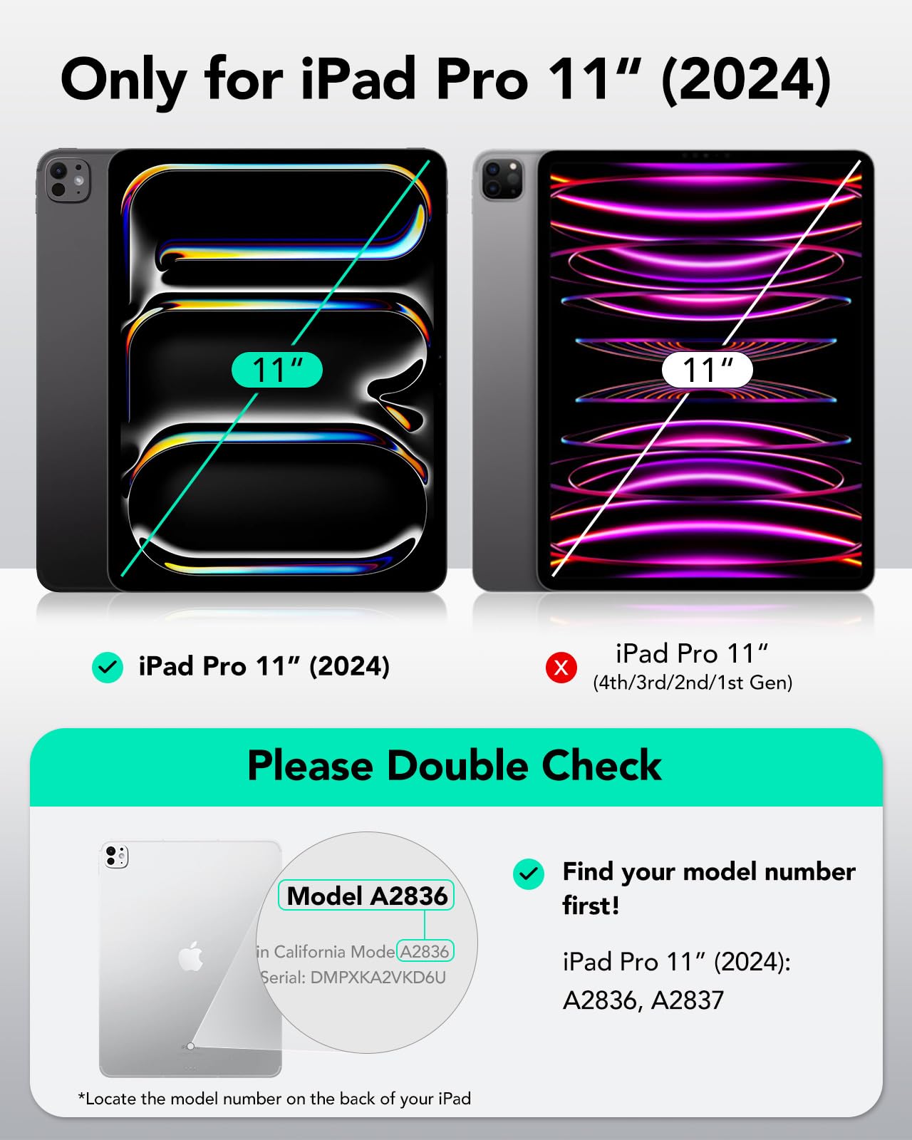ESR for iPad Pro 11 Inch Case (M4) 2024 5th Gen, Rotating Case with Removable Magnetic Cover, Adjustable Portrait/Landscape Stand with Raised Screen View, 9 Standing Angles, Shift Series, Black