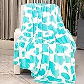 Blue Fleece Throw Blanket for Couch & Bed - Lightweight Soft Blankets for Women Fuzzy Plush Bedding, Sky Blue Gifts Room Decor for Teen Girls